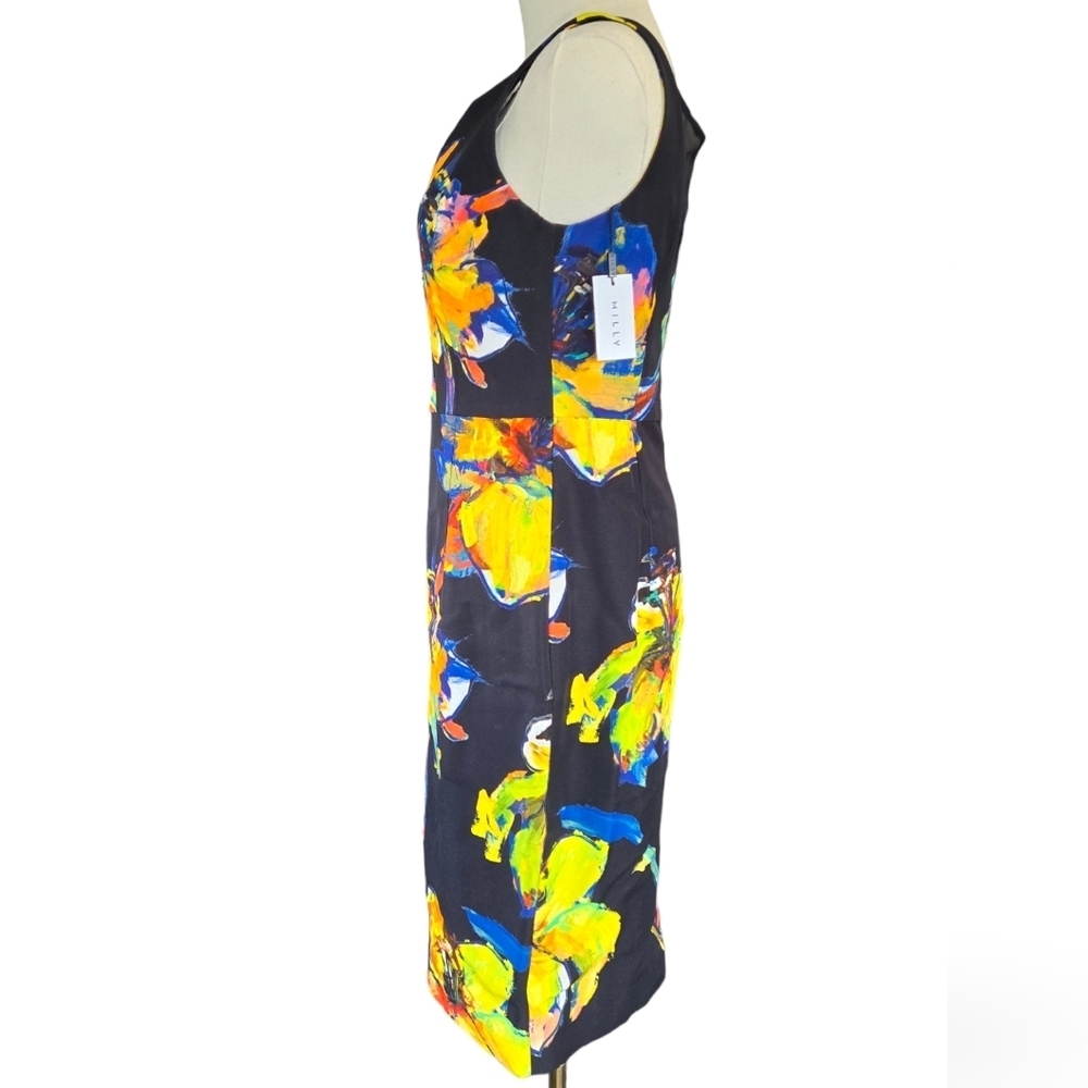 NWT Milly Pop Art Ella Floral Midi Dress - Size 4 - Picture 8 of 11